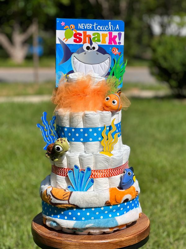 A custom Finding Nemo diaper cake we made to order